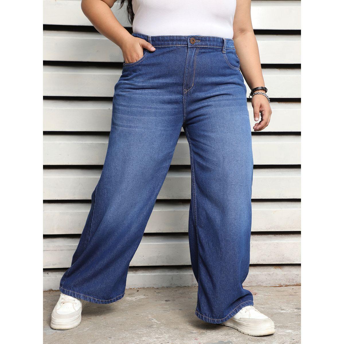 جينز بمقاس كبير وأرجل واسعة هاي ستار × ستايلي-women-clothing-bottoms-jeans-image-2