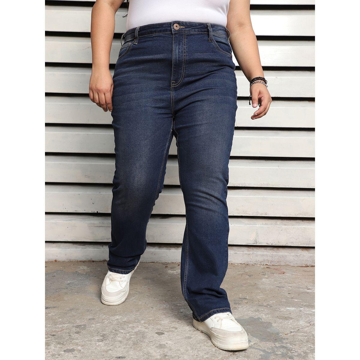 High Star X Styli  Plus Size High Rise Slim Fit Light Faded Jeans-women-clothing-bottoms-jeans-image-7