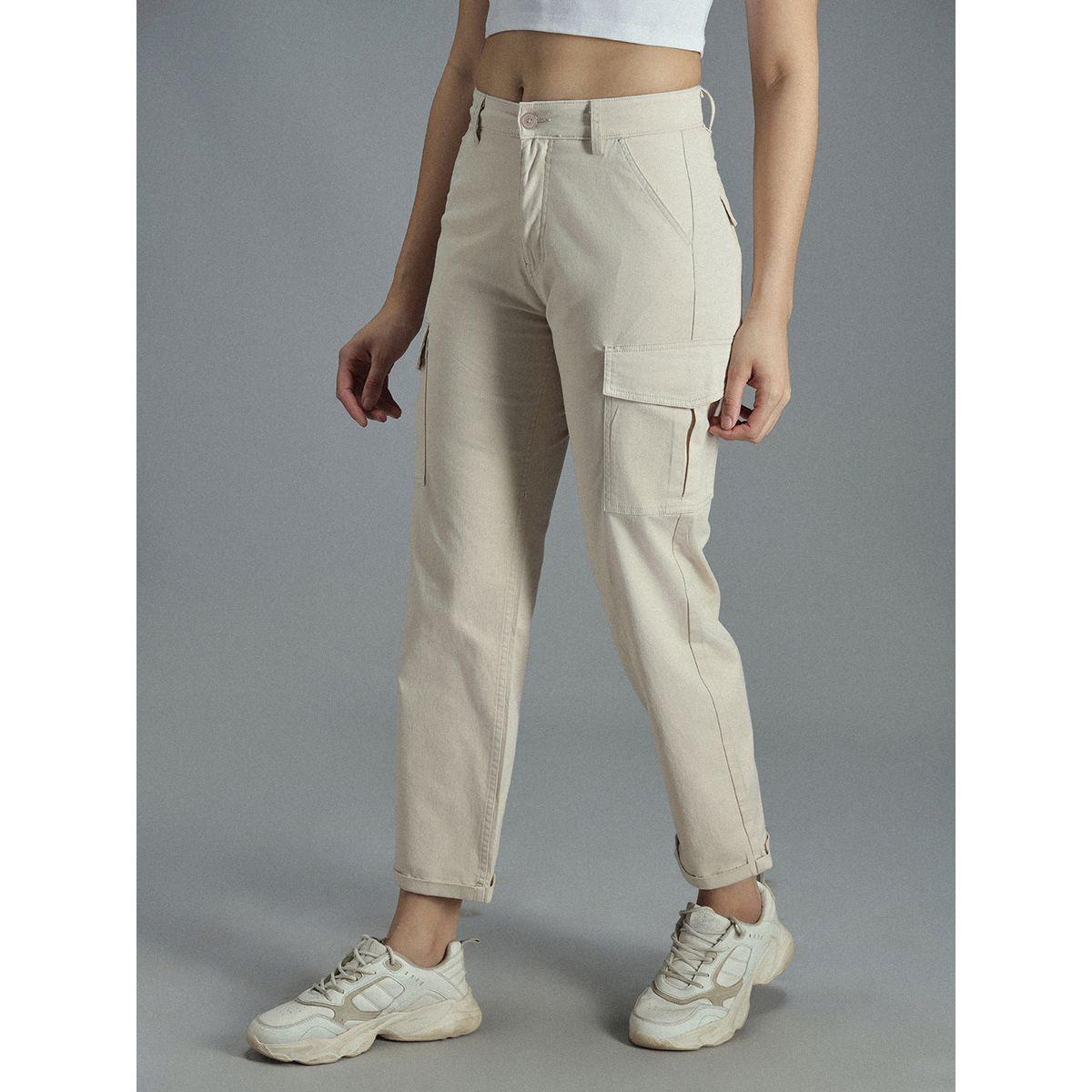 بنطال كارجو قصير بقصة مستقيمة وخصر عالي هاي ستار × ستايلي-women-clothing-bottoms-trousers-image-2