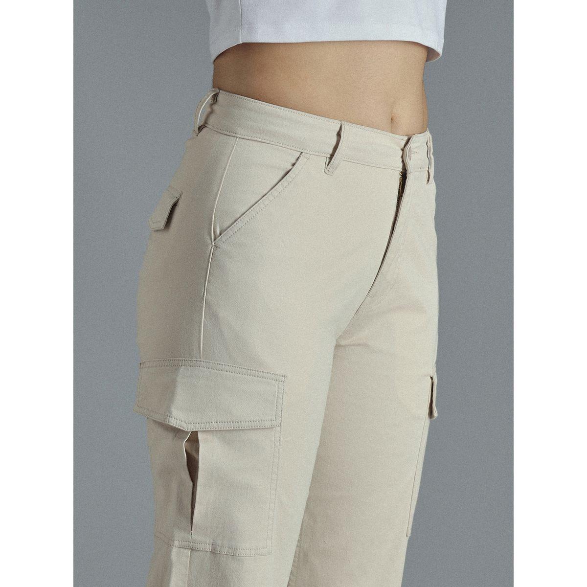 بنطال كارجو قصير بقصة مستقيمة وخصر عالي هاي ستار × ستايلي-women-clothing-bottoms-trousers-image-4