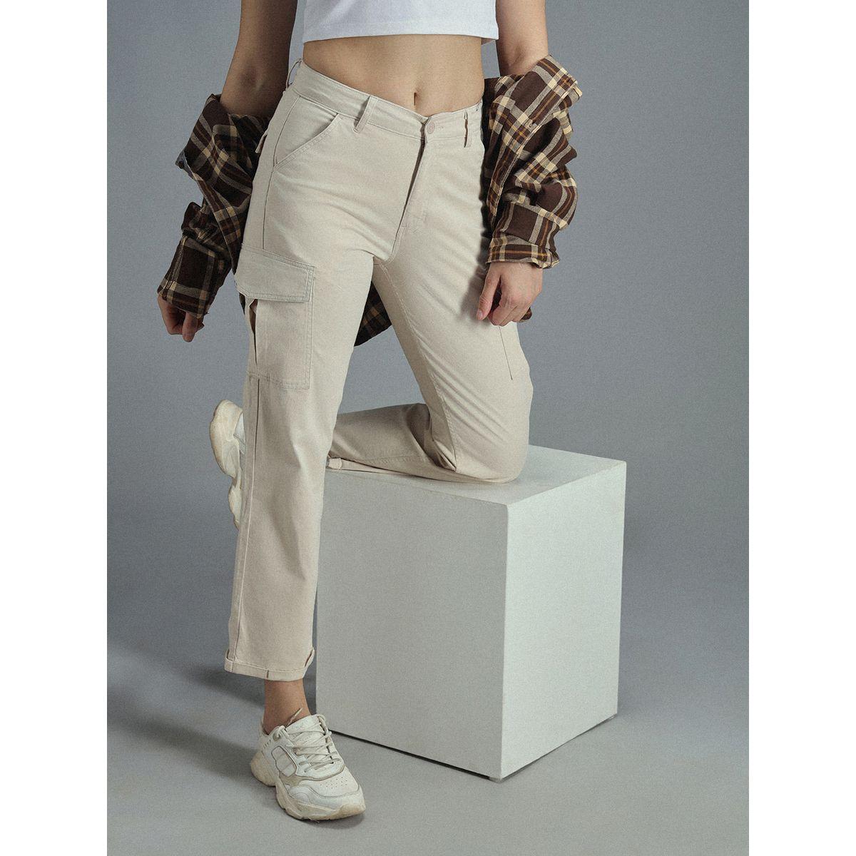 بنطال كارجو قصير بقصة مستقيمة وخصر عالي هاي ستار × ستايلي-women-clothing-bottoms-trousers-image-6
