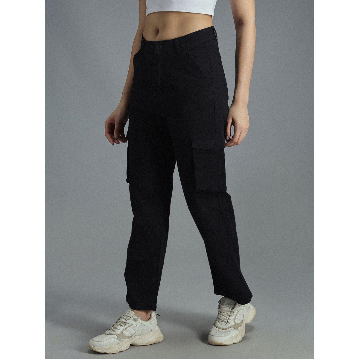 بنطال كارجو بقصة مستقيمة وخصر عالي هاي ستار × ستايلي-women-clothing-bottoms-trousers-image-2