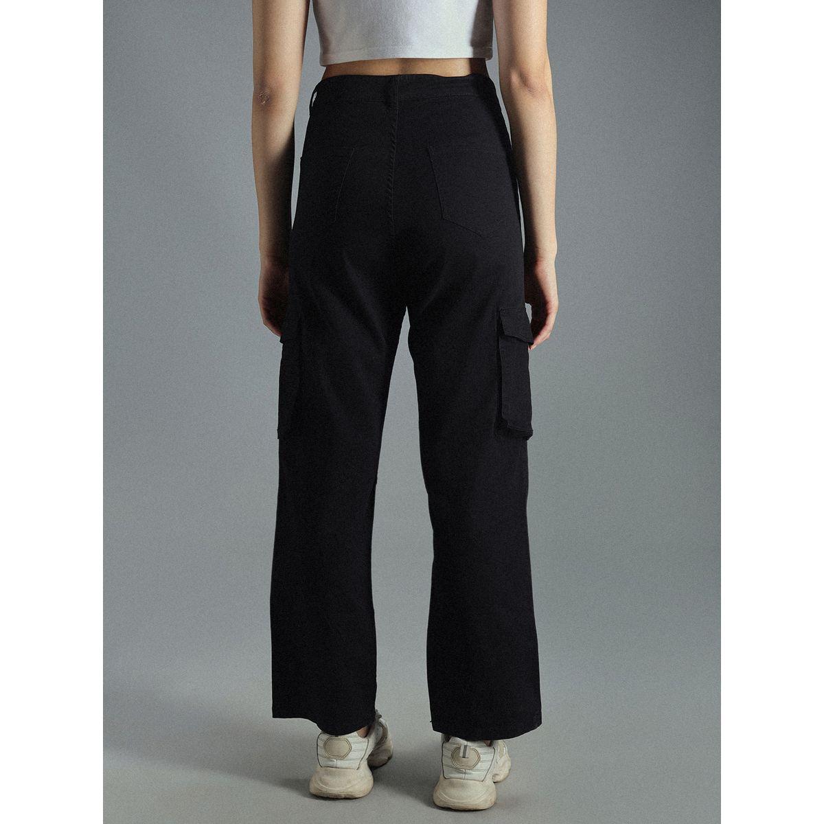 بنطال كارجو بقصة مستقيمة وخصر عالي هاي ستار × ستايلي-women-clothing-bottoms-trousers-image-3