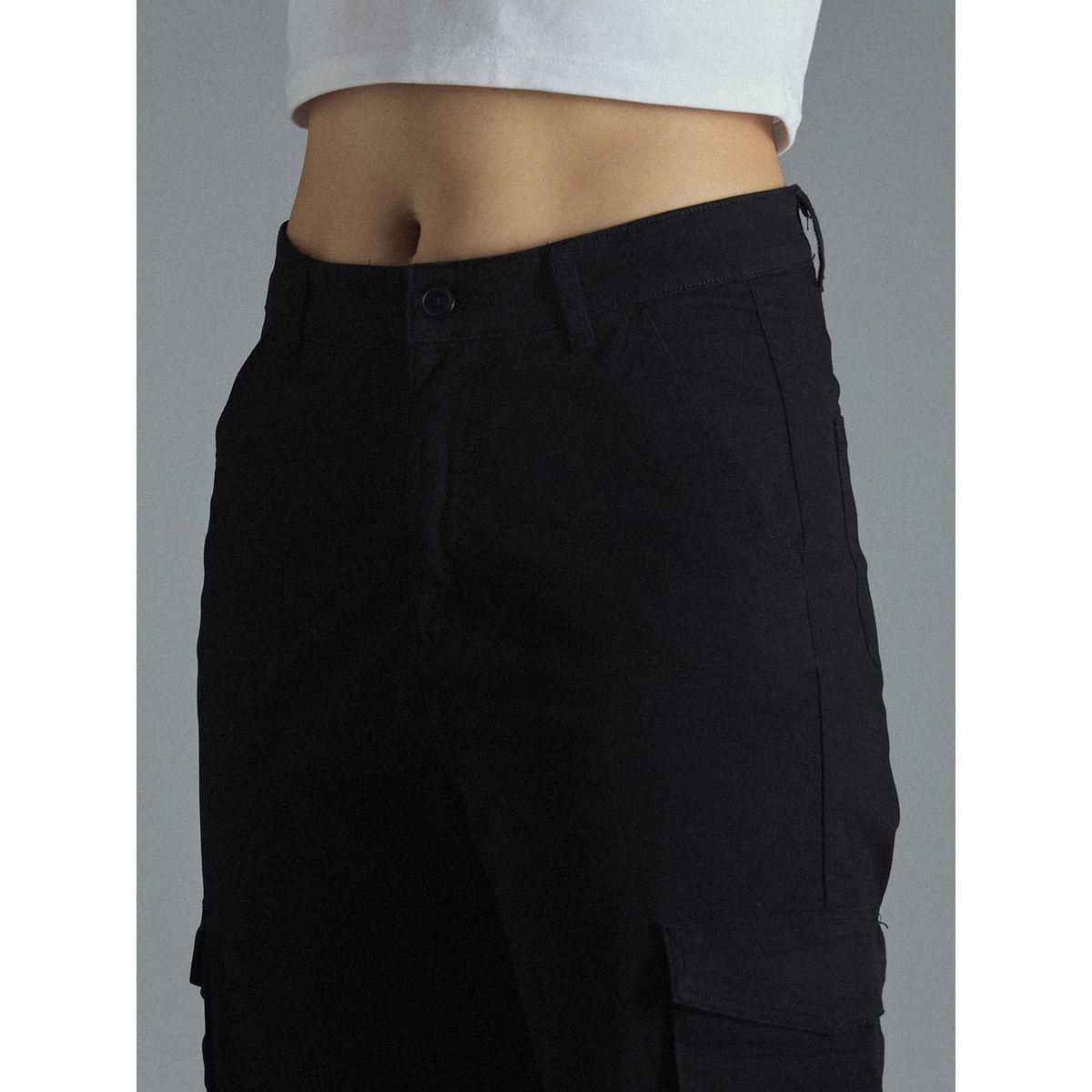 بنطال كارجو بقصة مستقيمة وخصر عالي هاي ستار × ستايلي-women-clothing-bottoms-trousers-image-4