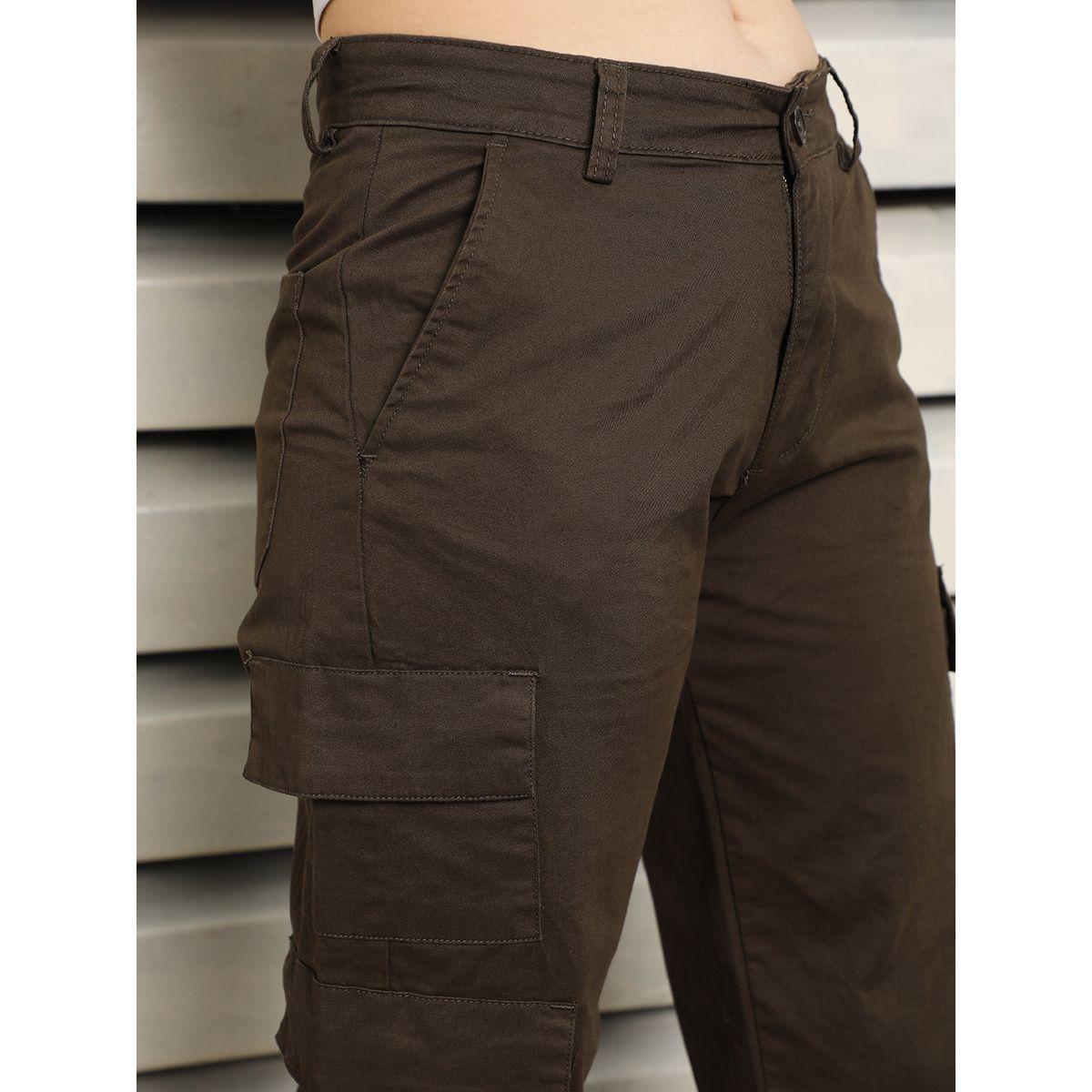 بنطال كارجو بقصة مستقيمة وخصر عالي هاي ستار × ستايلي-women-clothing-bottoms-trousers-image-4