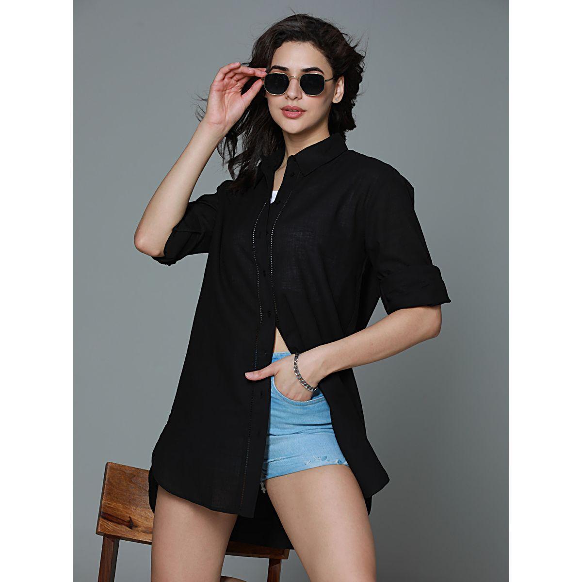 بلوزة كلاسيكية فضفاضة بياقة سبريد هاي ستار × ستايلي-women-clothing-shirtsandblouses-shirts-image-6