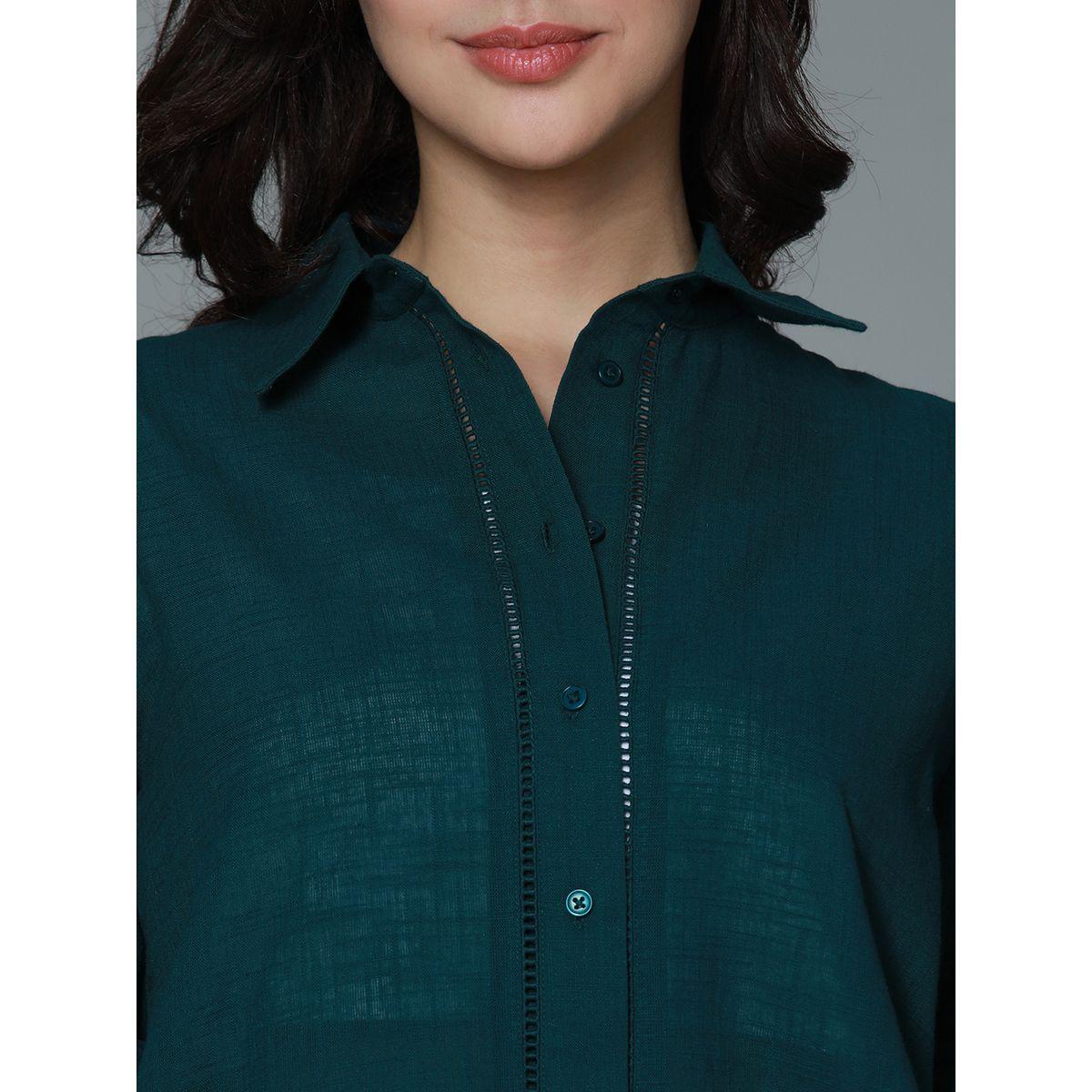 بلوزة كلاسيكية فضفاضة بياقة سبريد هاي ستار × ستايلي-women-clothing-shirtsandblouses-shirts-image-4