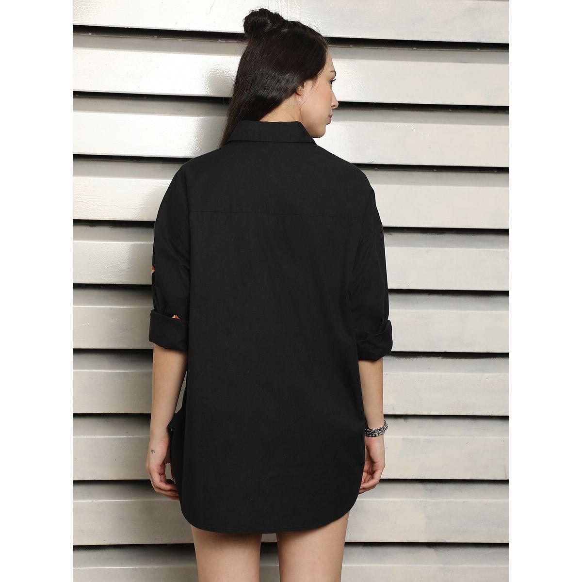 بلوزة فضفاضة كاجوال بتفاصيل مُطرّزة هاي ستار × ستايلي-women-clothing-shirtsandblouses-shirts-image-3