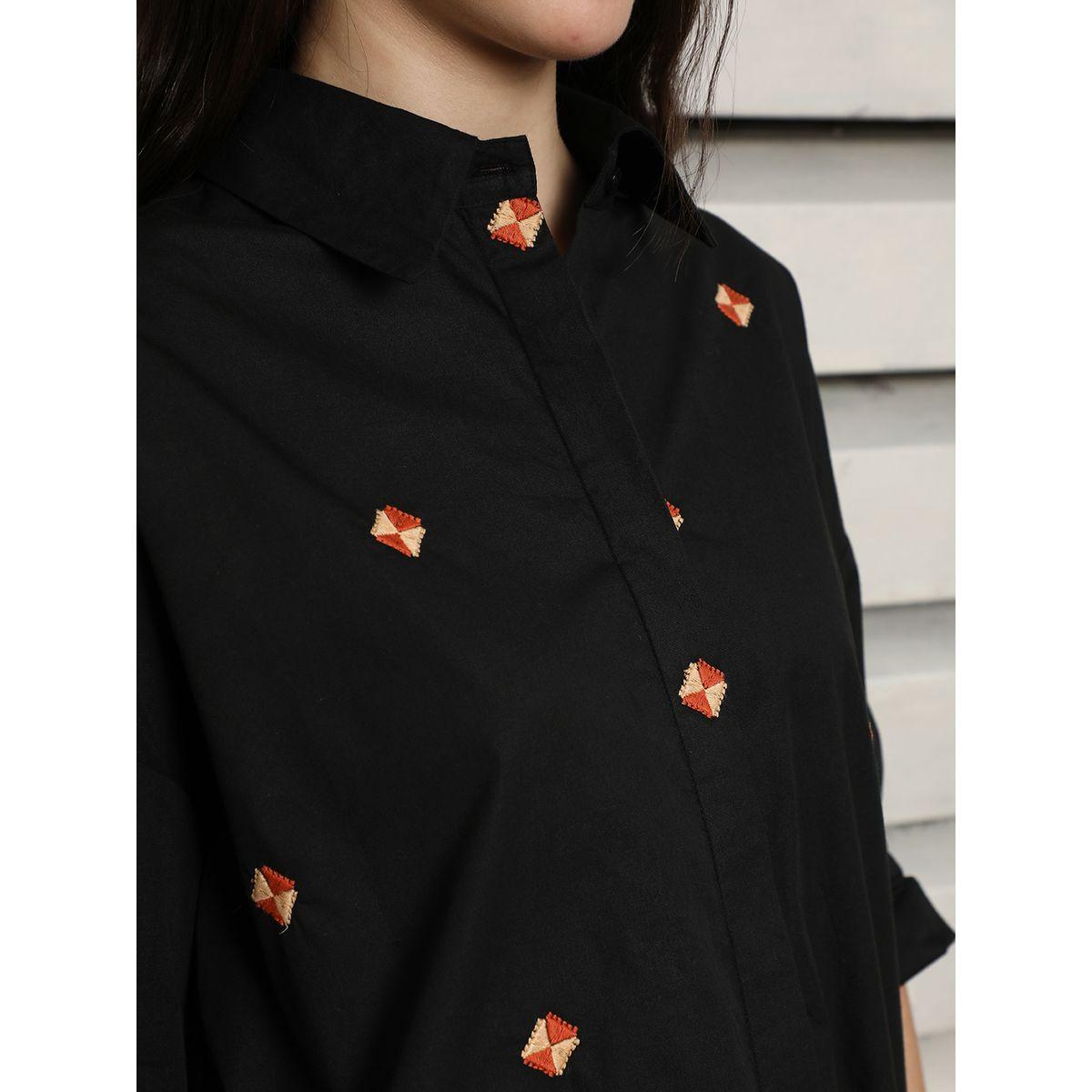 بلوزة فضفاضة كاجوال بتفاصيل مُطرّزة هاي ستار × ستايلي-women-clothing-shirtsandblouses-shirts-image-4