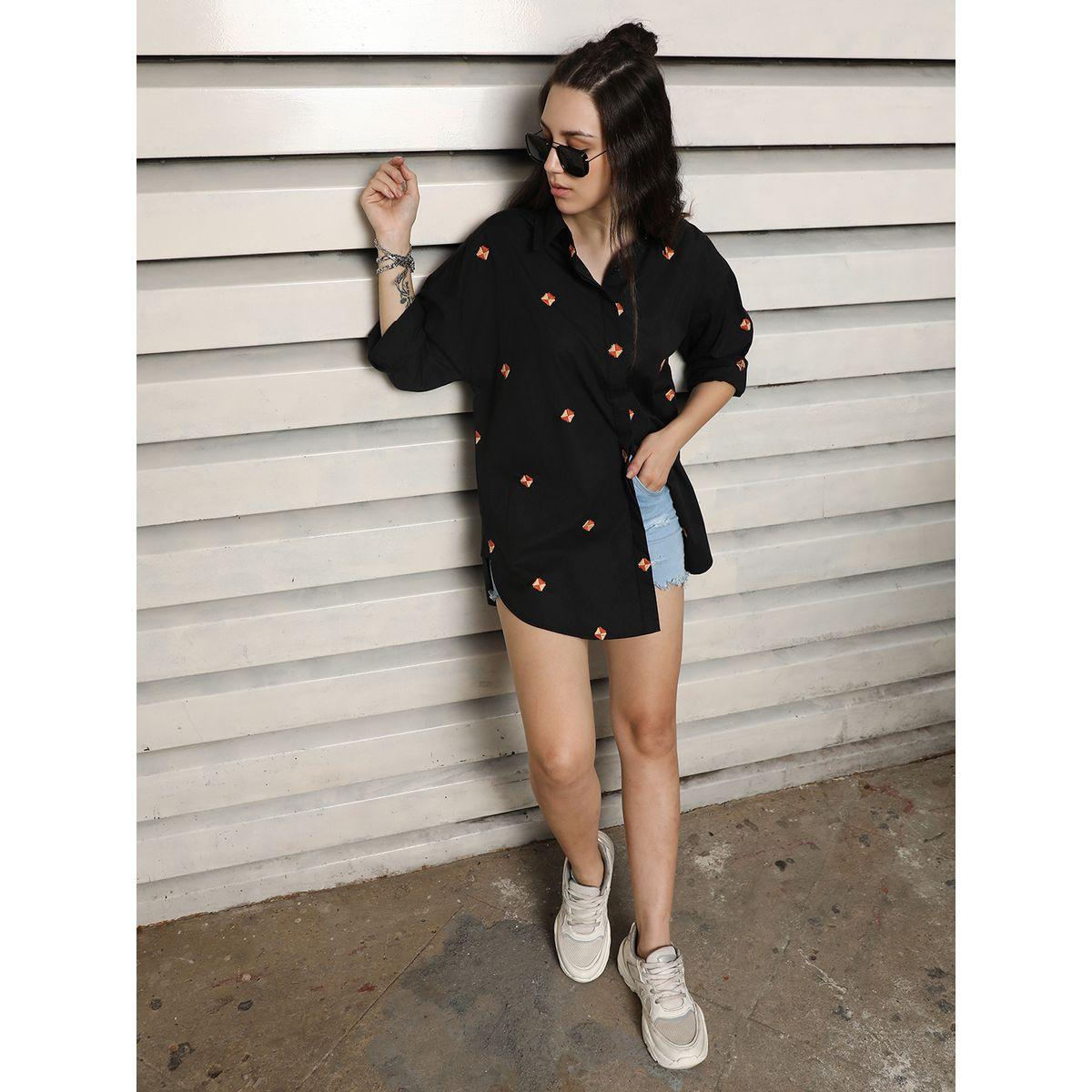 بلوزة فضفاضة كاجوال بتفاصيل مُطرّزة هاي ستار × ستايلي-women-clothing-shirtsandblouses-shirts-image-5