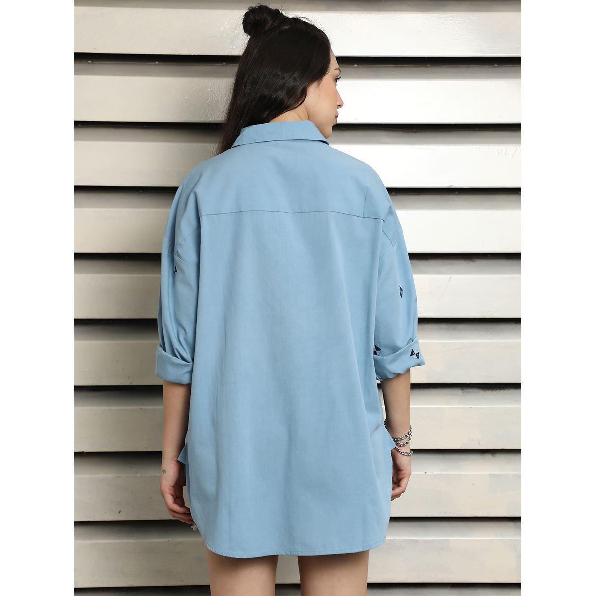 بلوزة فضفاضة كاجوال بتفاصيل مُطرّزة هاي ستار × ستايلي-women-clothing-shirtsandblouses-shirts-image-3