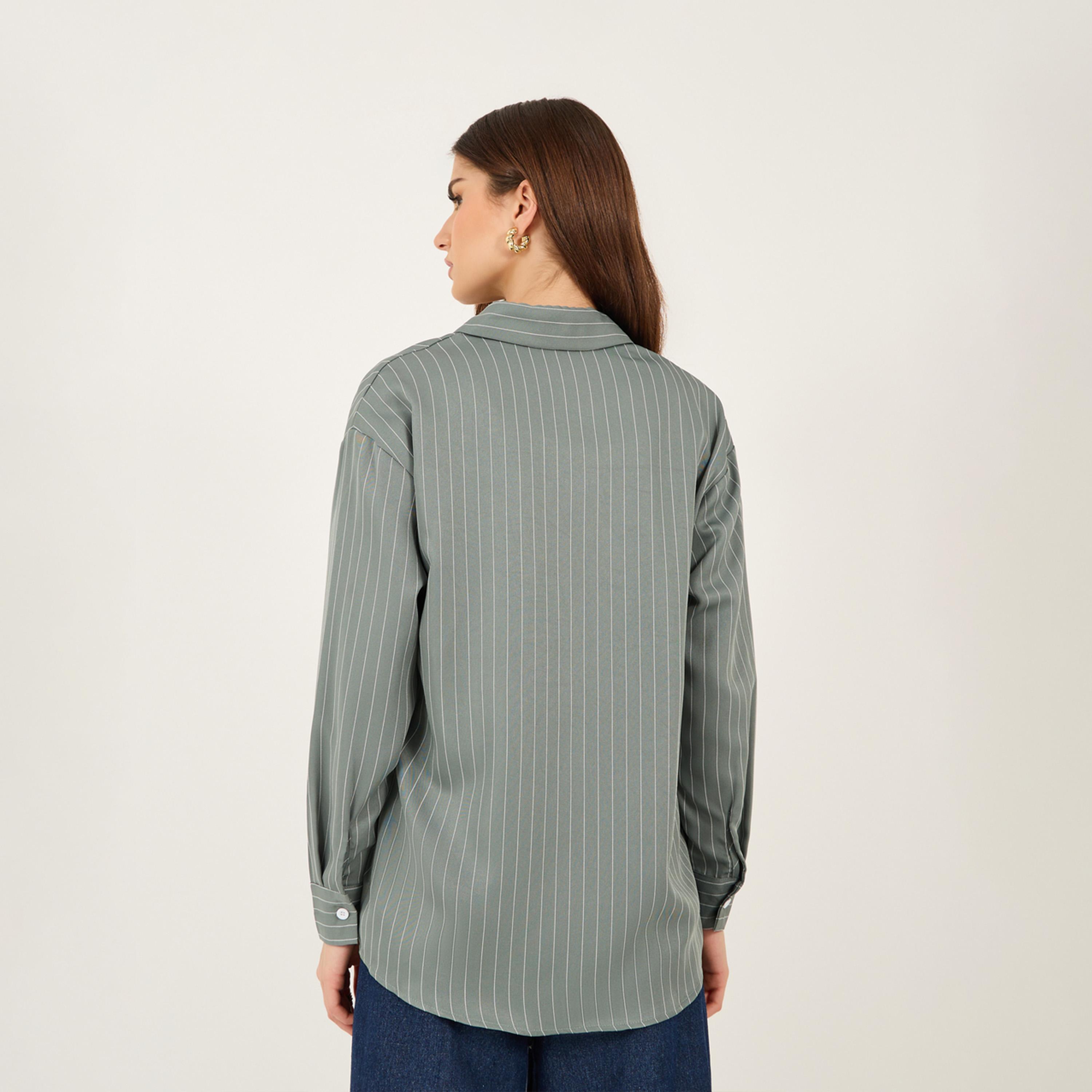 Styli Striped Buttoned Oversized Shirt-women-clothing-shirtsandblouses-shirts-image-6