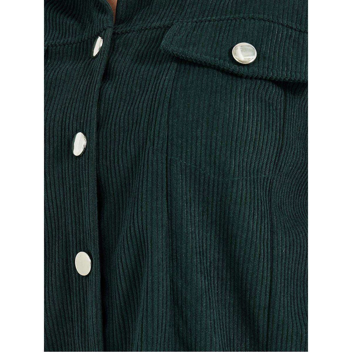 Styli Relaxed Fit Corduroy Shirt with Metal Button-women-clothing-shirtsandblouses-shirts-image-4