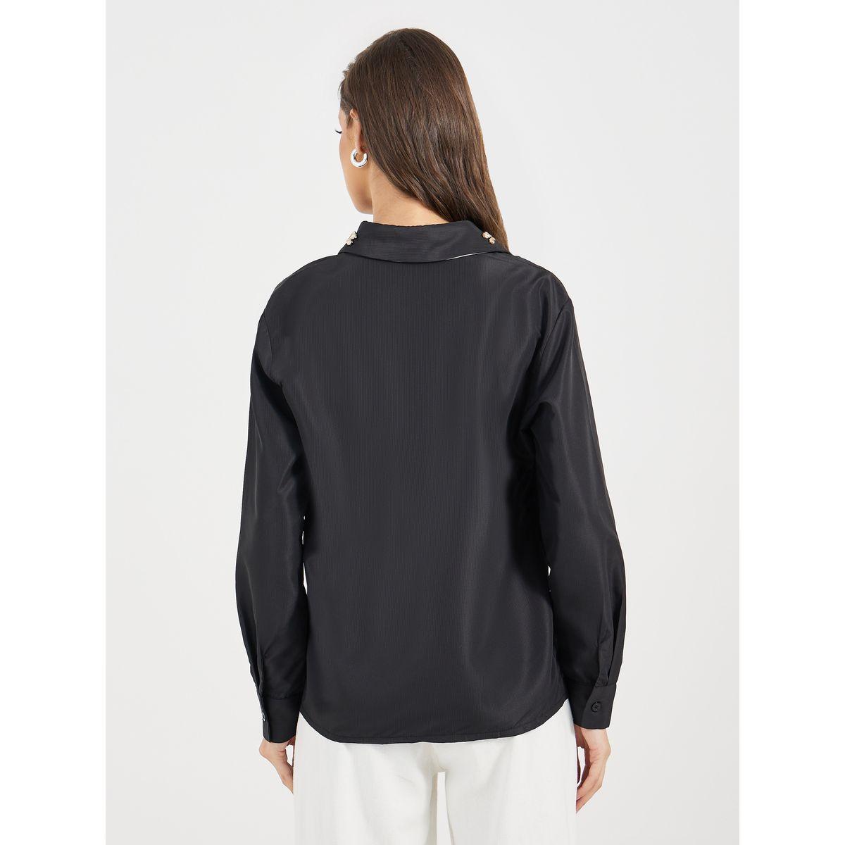 بلوزة بقصة سائبة وياقة مع تفاصيل مُتباينة-women-clothing-shirtsandblouses-shirts-image-4