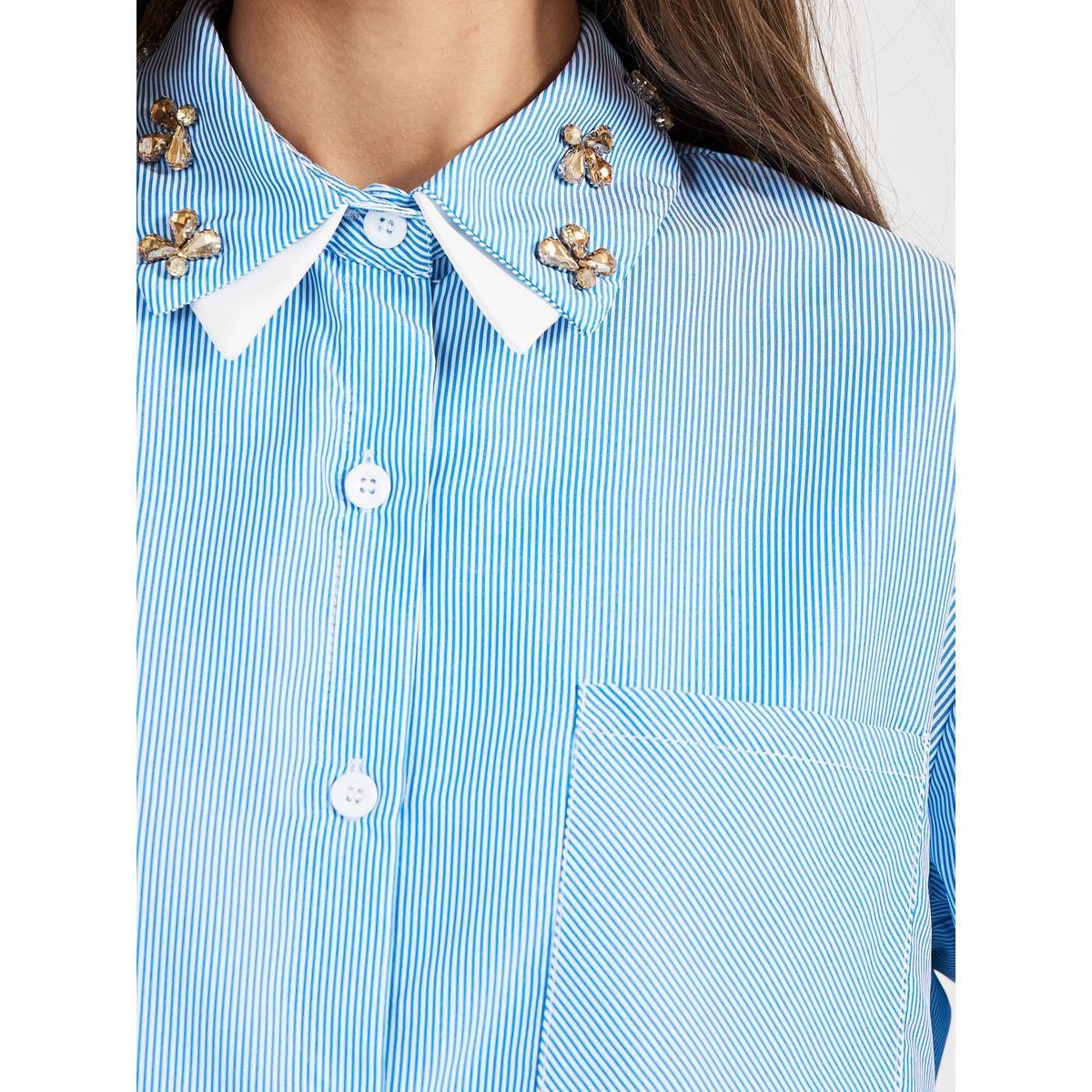 بلوزة بقصة سائبة وياقة مع تفاصيل مُتباينة-women-clothing-shirtsandblouses-shirts-image-4