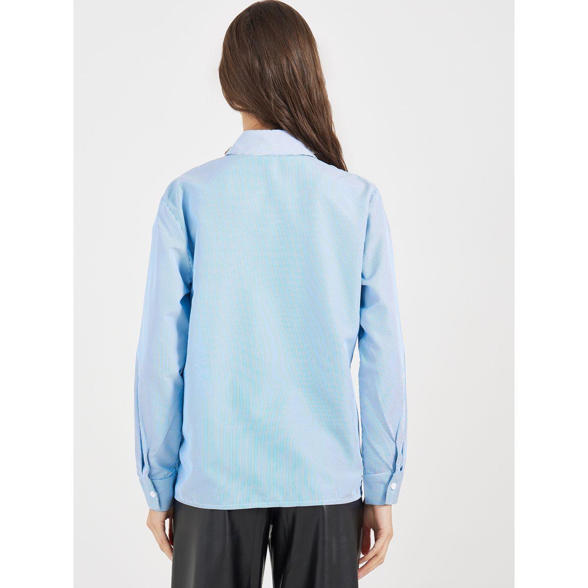 بلوزة بقصة سائبة وياقة مع تفاصيل مُتباينة-women-clothing-shirtsandblouses-shirts-image-5