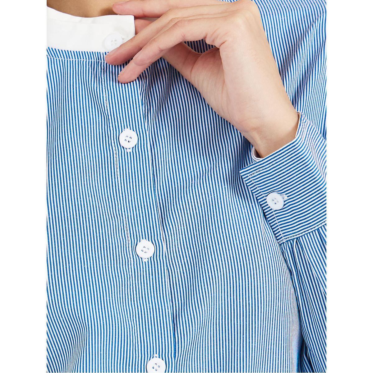 بلوزة بقصة سائبة وياقة قائمة مع أزرار غلق-women-clothing-shirtsandblouses-shirts-image-4