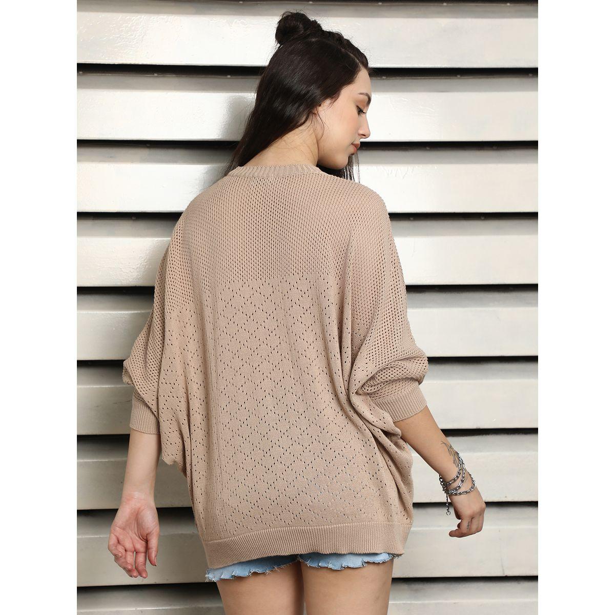 بلوزة محبوكة بقصة مريحة وأكمام وطواطية هاي ستار × ستايلي-women-clothing-shirtsandblouses-blouses-image-3