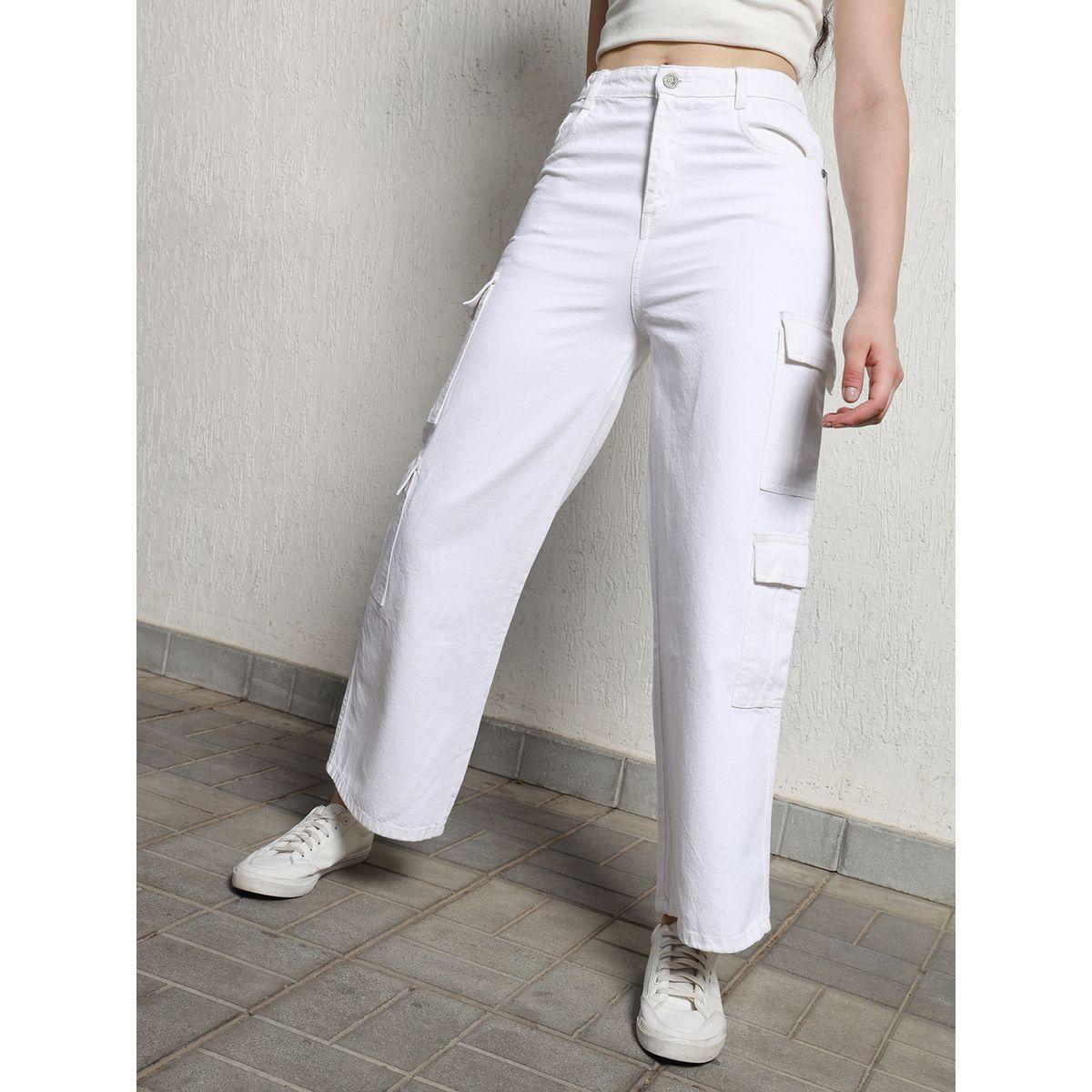جينز بنمط كارجو وخصر عالي هابر هولم × ستايلي-women-clothing-bottoms-jeans-image-1