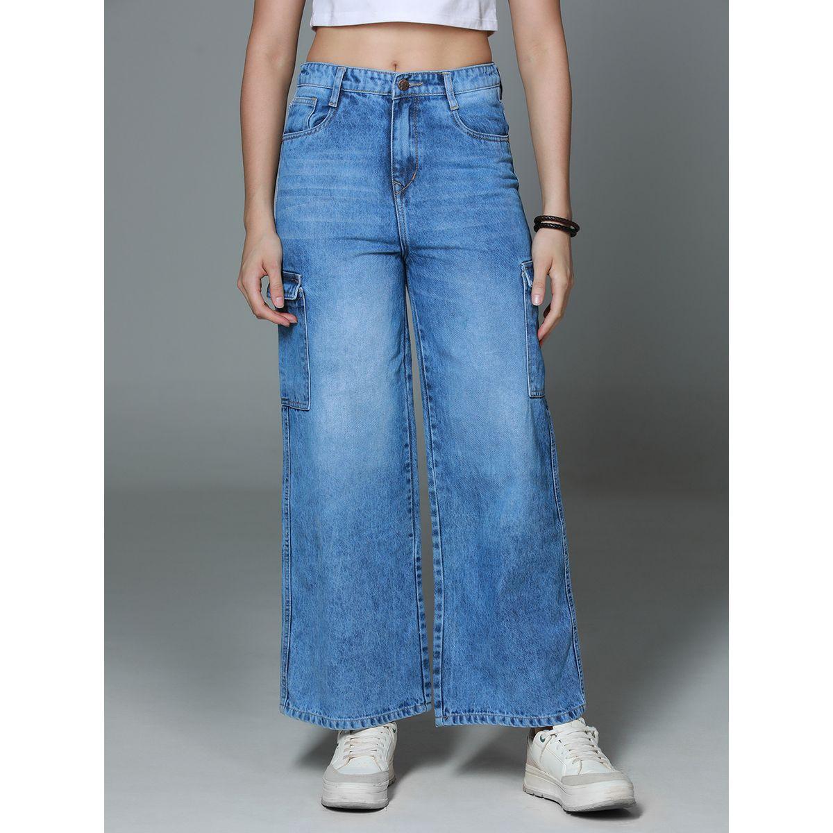 جينز بنمط كارجو وخصر عالي هاي ستار × ستايلي-women-clothing-bottoms-jeans-image-2