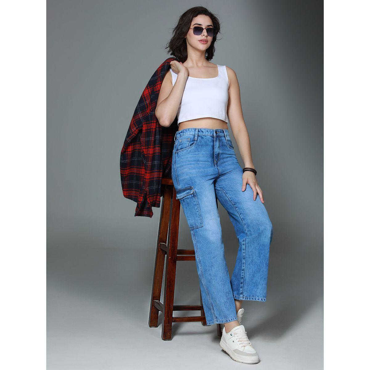 جينز بنمط كارجو وخصر عالي هاي ستار × ستايلي-women-clothing-bottoms-jeans-image-5