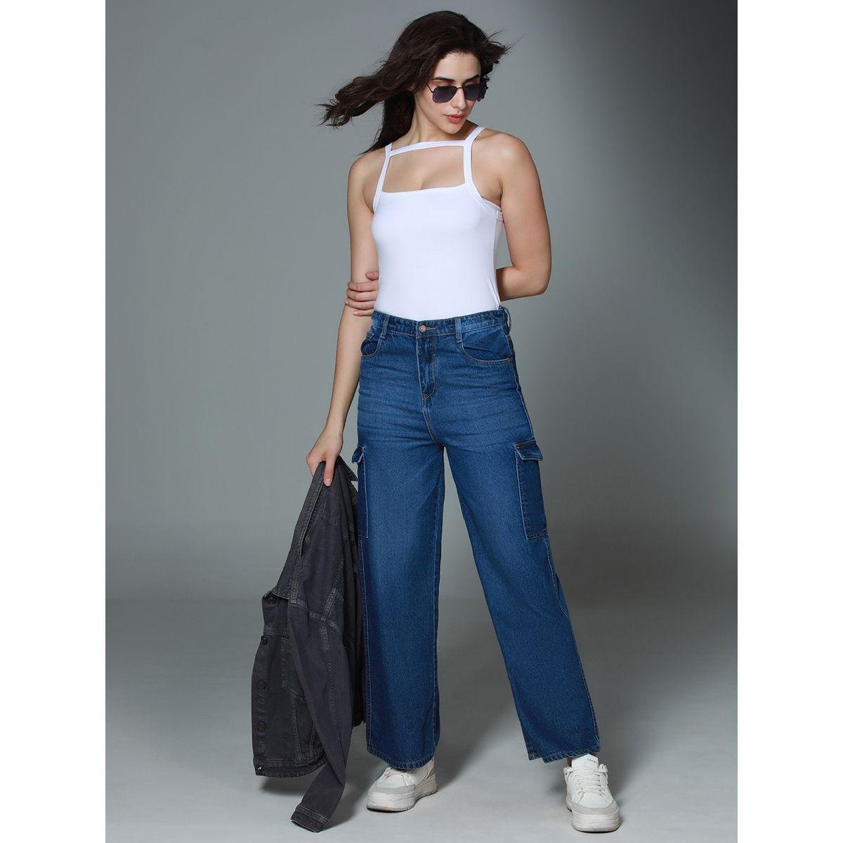 جينز بنمط كارجو وخصر عالي هاي ستار × ستايلي-women-clothing-bottoms-jeans-image-5