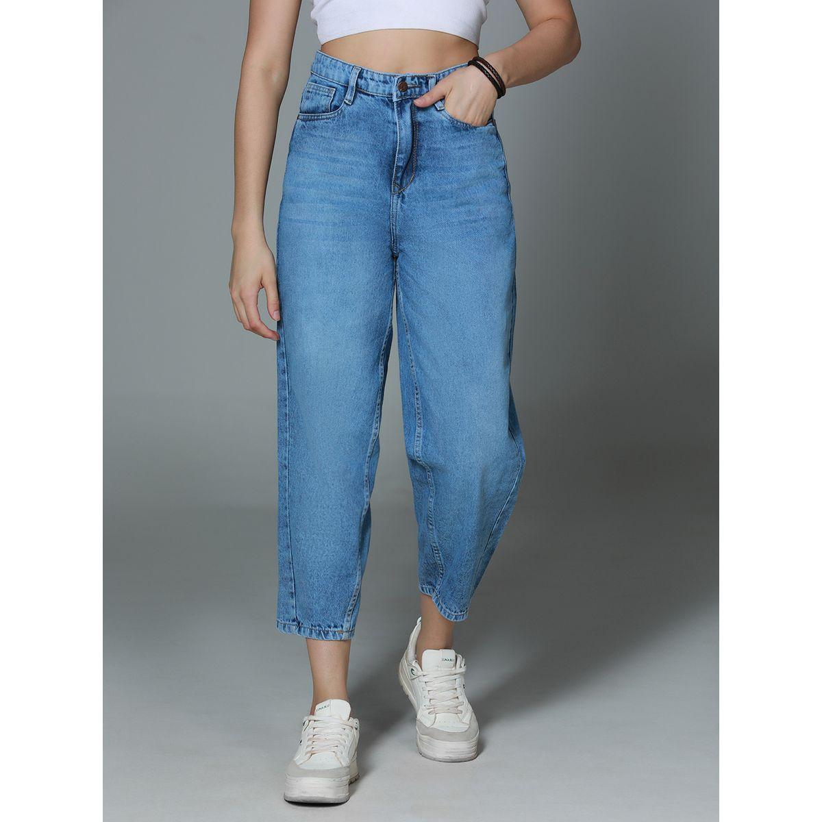 جينز بقصة سلوشي وخصر عالي هاي ستار × ستايلي-women-clothing-bottoms-jeans-image-1