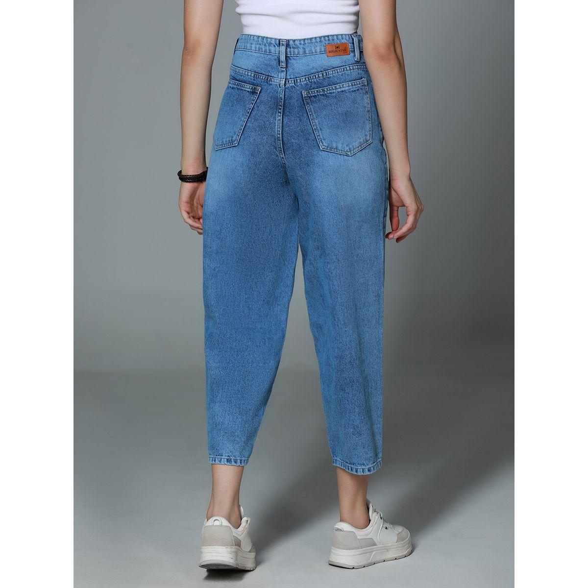 جينز بقصة سلوشي وخصر عالي هاي ستار × ستايلي-women-clothing-bottoms-jeans-image-2