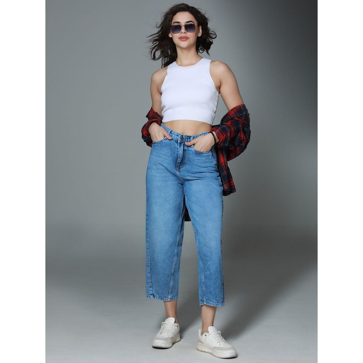 جينز بقصة سلوشي وخصر عالي هاي ستار × ستايلي-women-clothing-bottoms-jeans-image-5