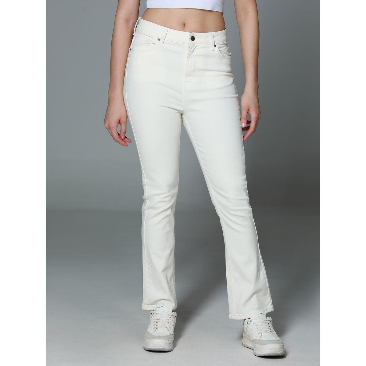جينز قطن بمظهر بوت كاب وخصر عالي هاي ستار × ستايلي-women-clothing-bottoms-jeans-image-1