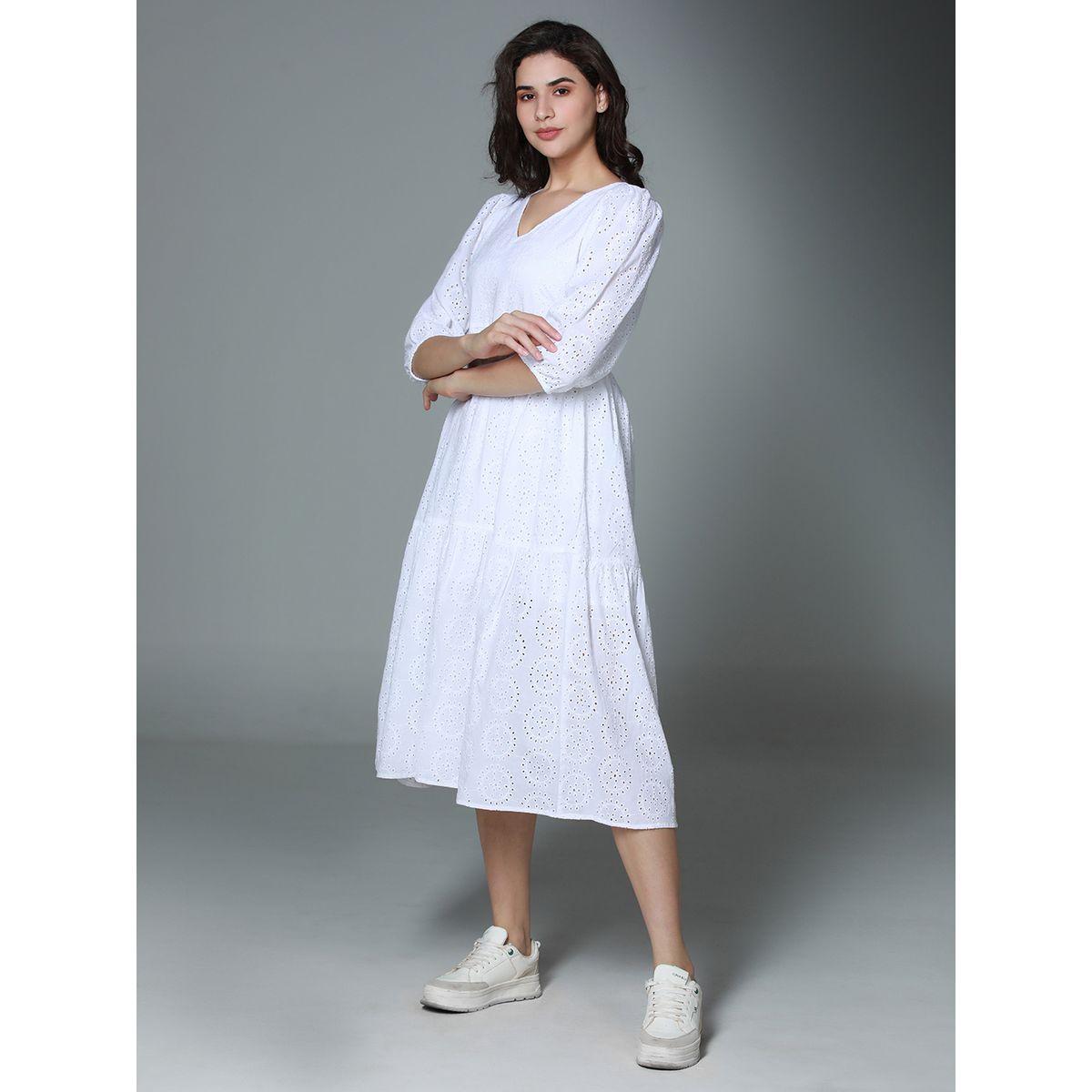High Star X Styli  Schiffli V Neck Tiered Midi Dress-women-clothing-dresses-image-3