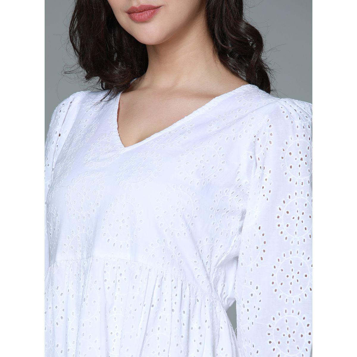 High Star X Styli  Schiffli V Neck Tiered Midi Dress-women-clothing-dresses-image-4