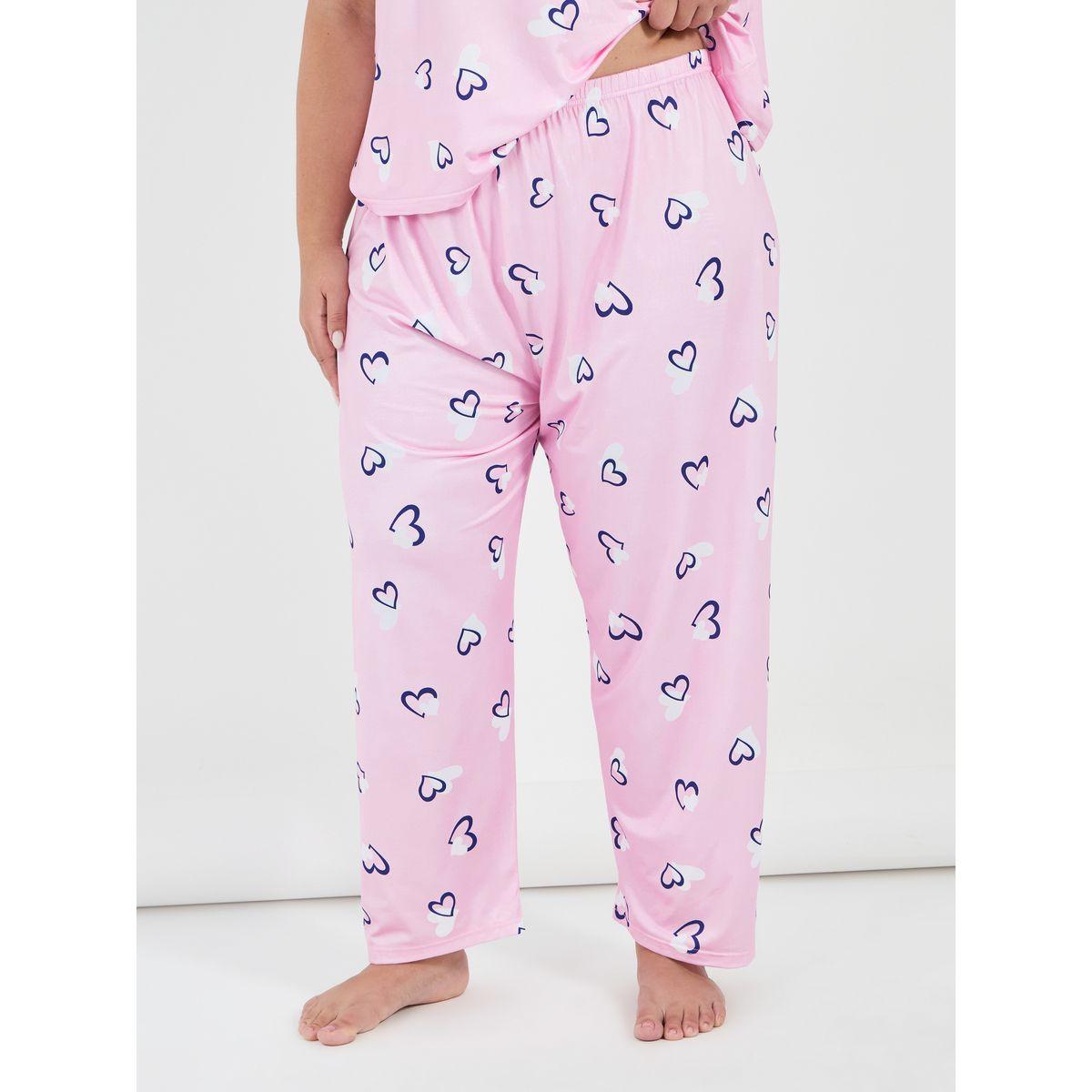 مجموعة من بنطال بيجاما مع تيشيرت بمقاس كبير-women-clothing-nightwear-pyjamas-longsets-image-5