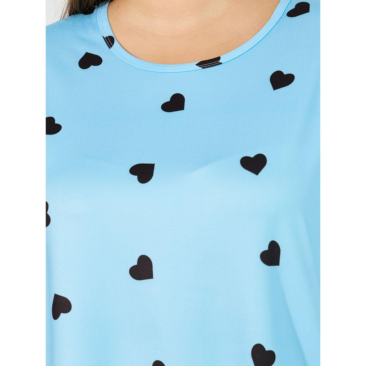 طقم من بنطال بيجاما مع تيشيرت بمقاس كبير وطبعة قلوب-women-clothing-nightwear-pyjamas-longsets-image-4