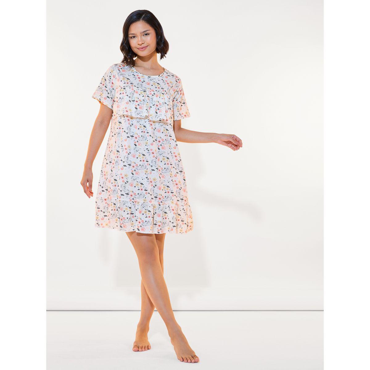 قميص نوم مطبع بالكامل مع كشكش-women-clothing-nightwear-nighties-image-1