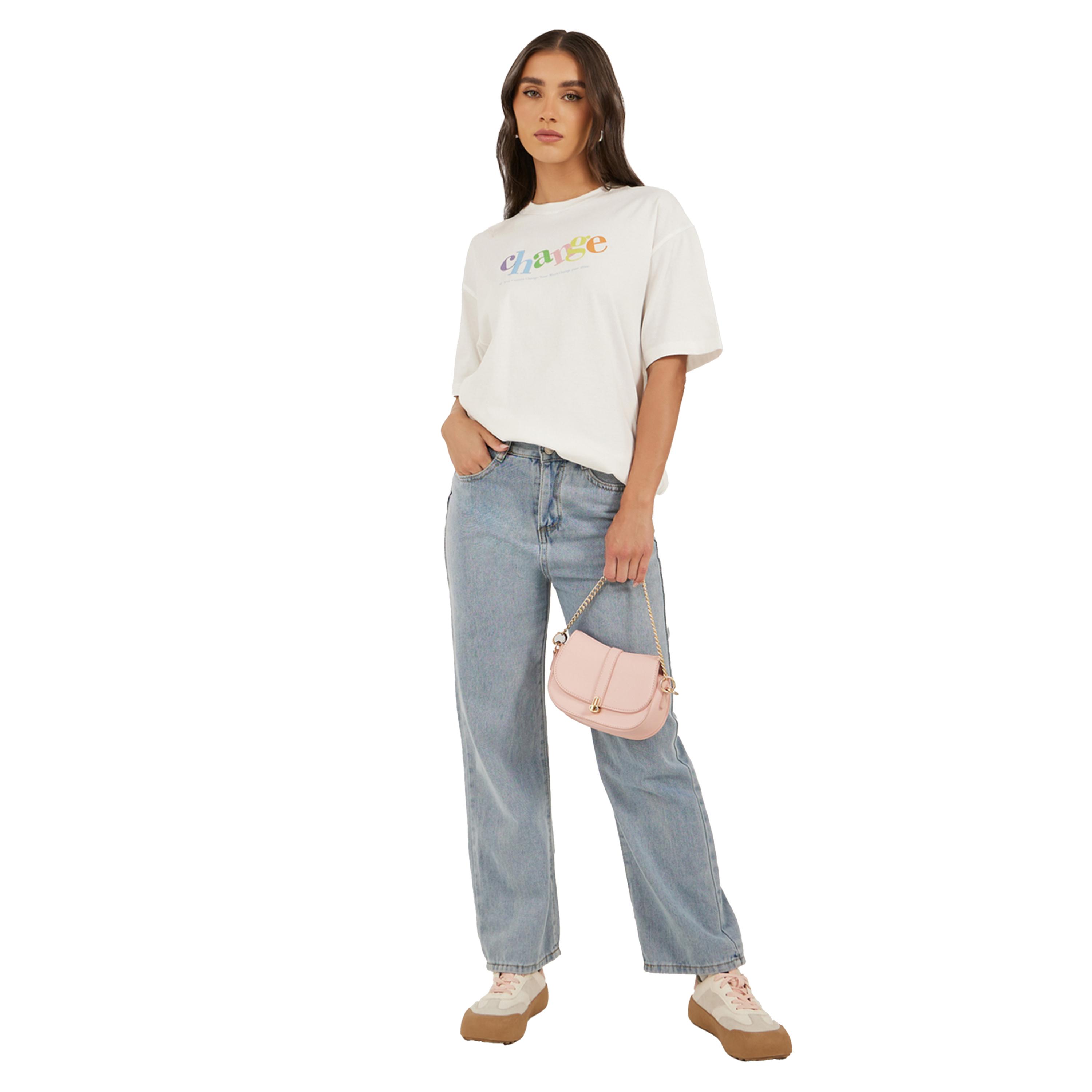Styli Slogan Print Round Neck Oversized T-Shirt-women-clothing-tshirts-image-2