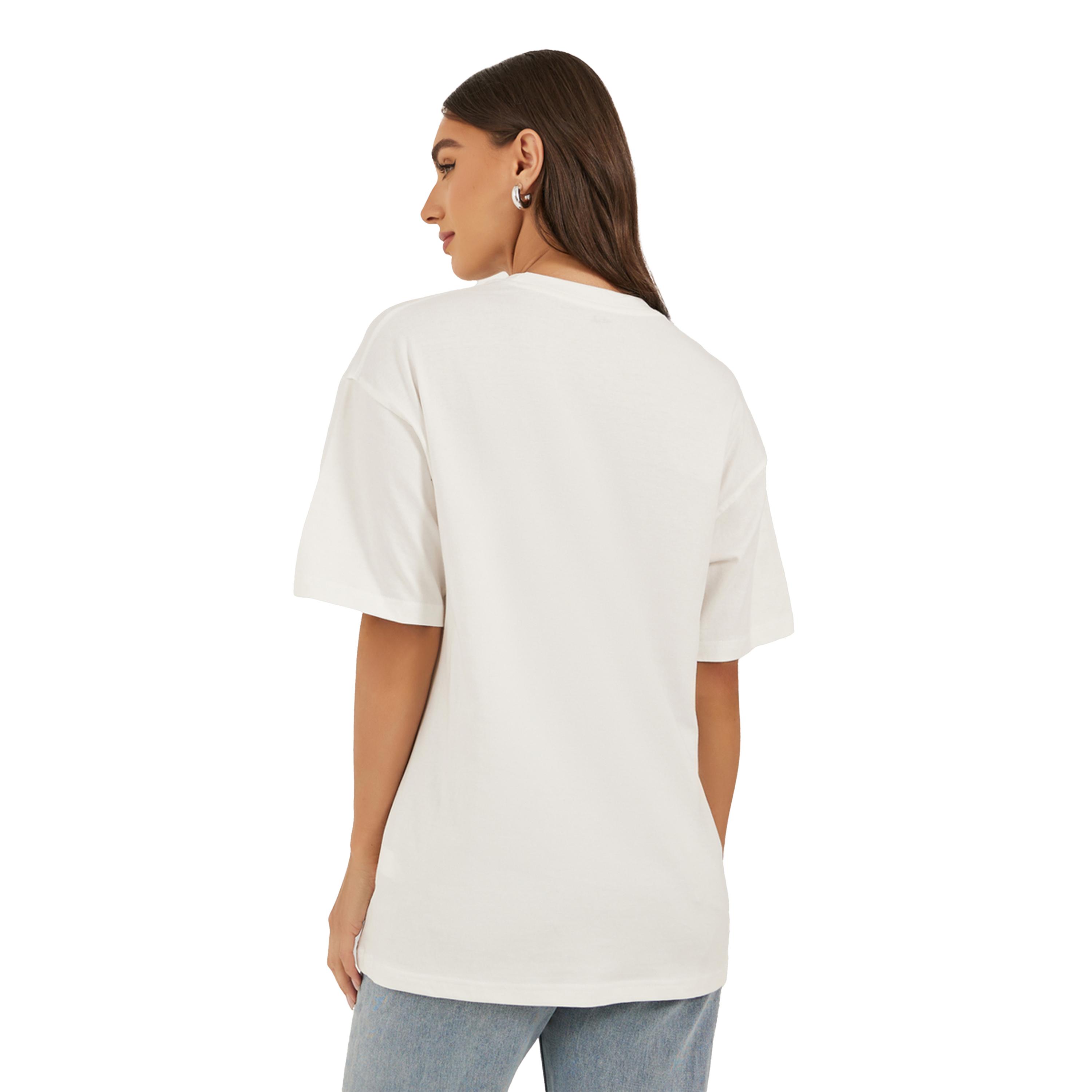 ستايلي -  تي شيرت مقاس كبيربرقبة دائرية وطبعة شعار-women-clothing-tshirts-image-4