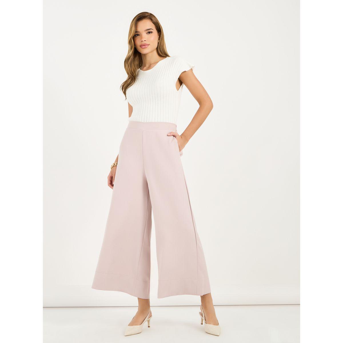 Styli Wide Leg Culotte Pants with Elastic Waistband-women-clothing-bottoms-trousers-image-1