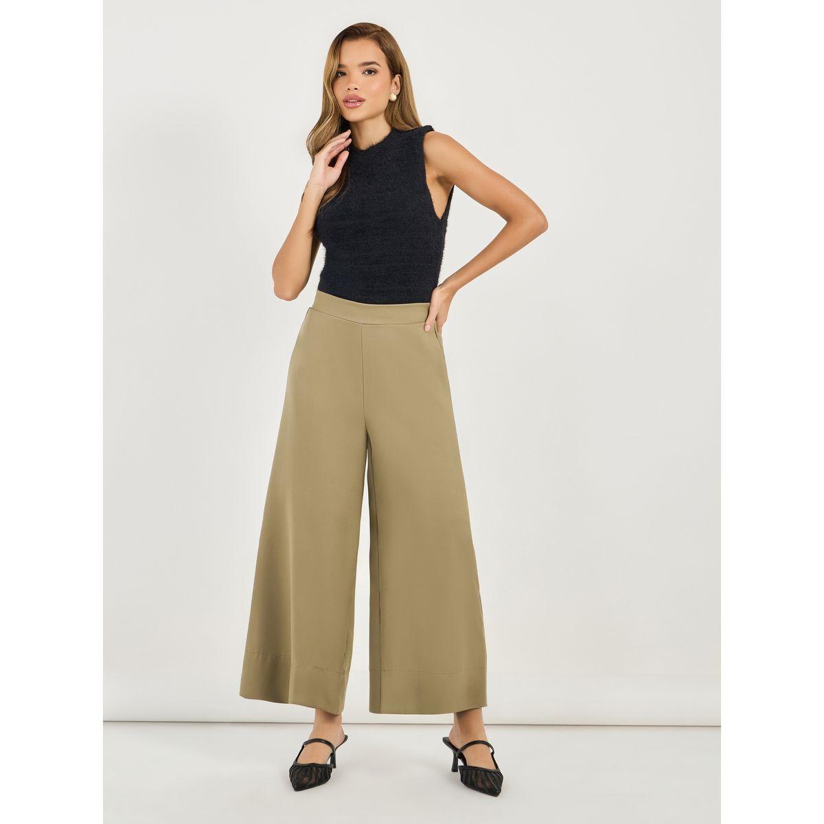 Styli Wide Leg Culotte Pants with Elastic Waistband-women-clothing-bottoms-trousers-image-1