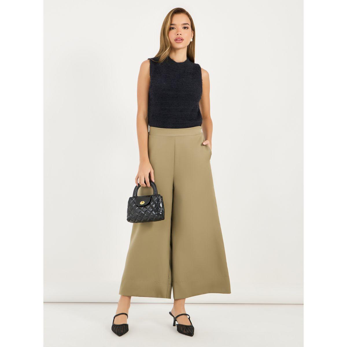 Styli Wide Leg Culotte Pants with Elastic Waistband-women-clothing-bottoms-trousers-image-4