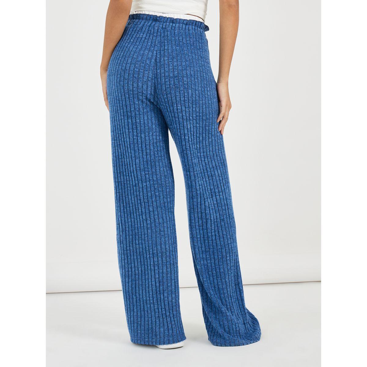 بنطال بأرجل واسعة وخصر عالي مع رباط خصر-women-clothing-bottoms-trousers-image-4