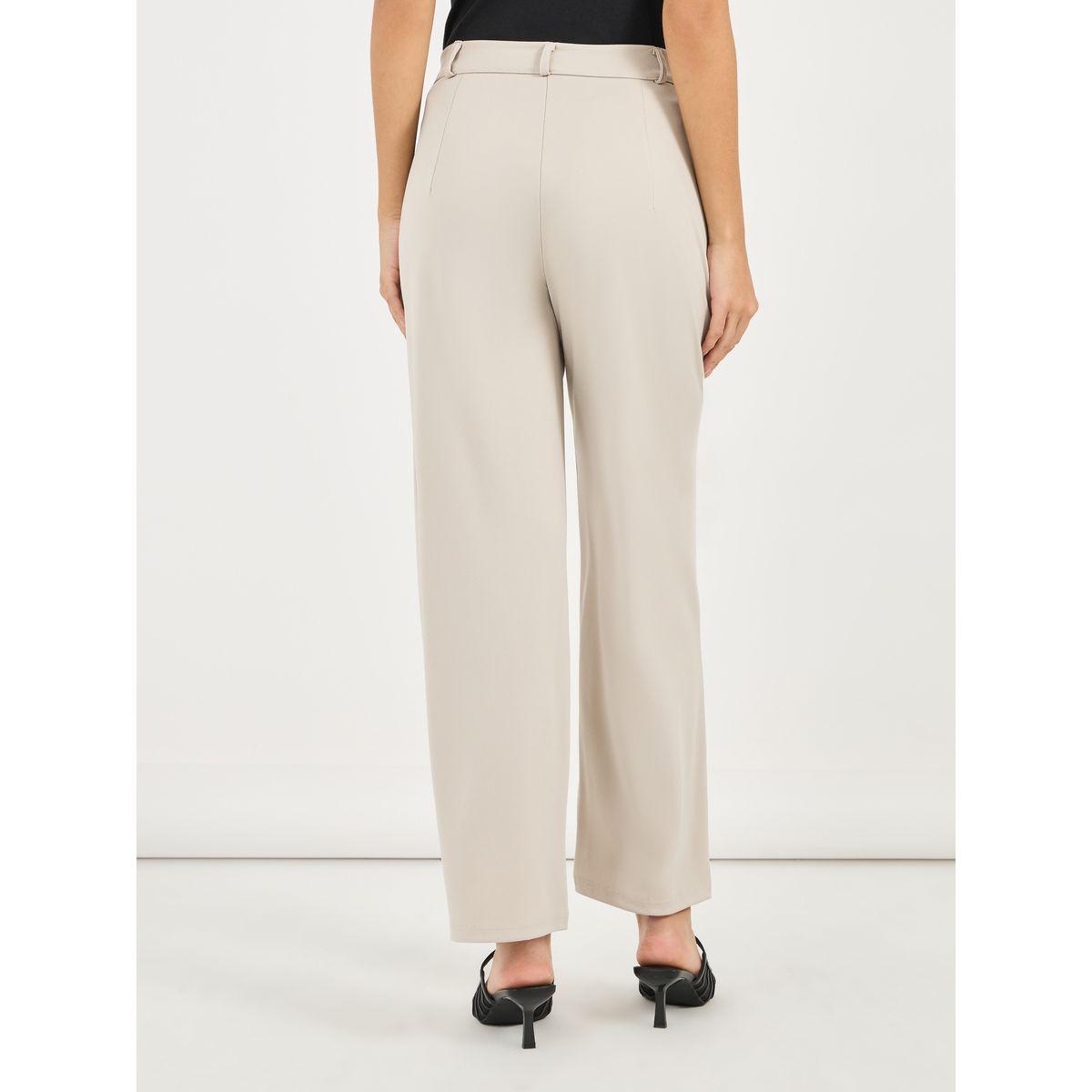 بنطال بأرجل مستقيمة وخصر عالي مع فتحات حزام-women-clothing-bottoms-trousers-image-4