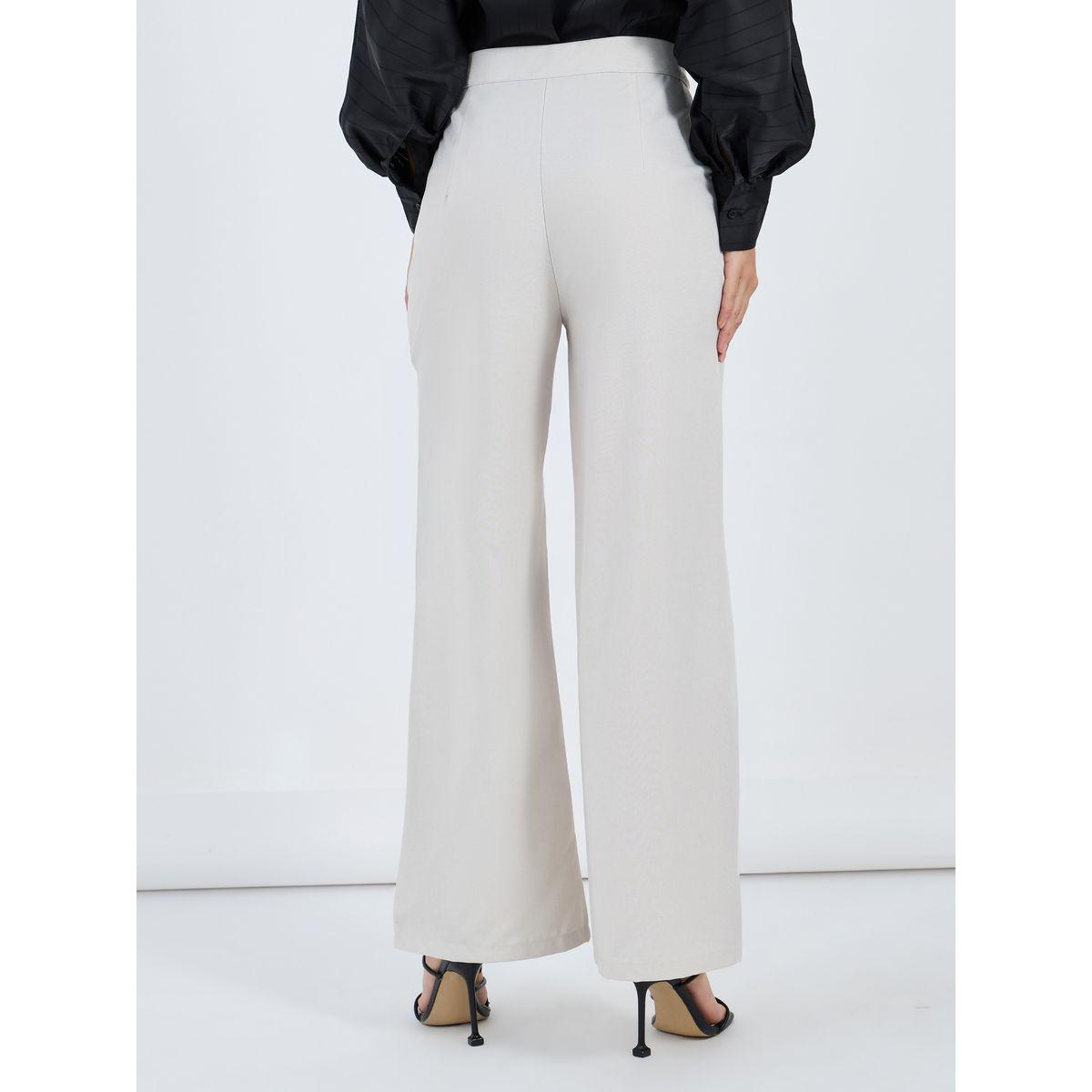 بنطال بأرجل واسعة وخصر عالي مع جيب-women-clothing-bottoms-trousers-image-1