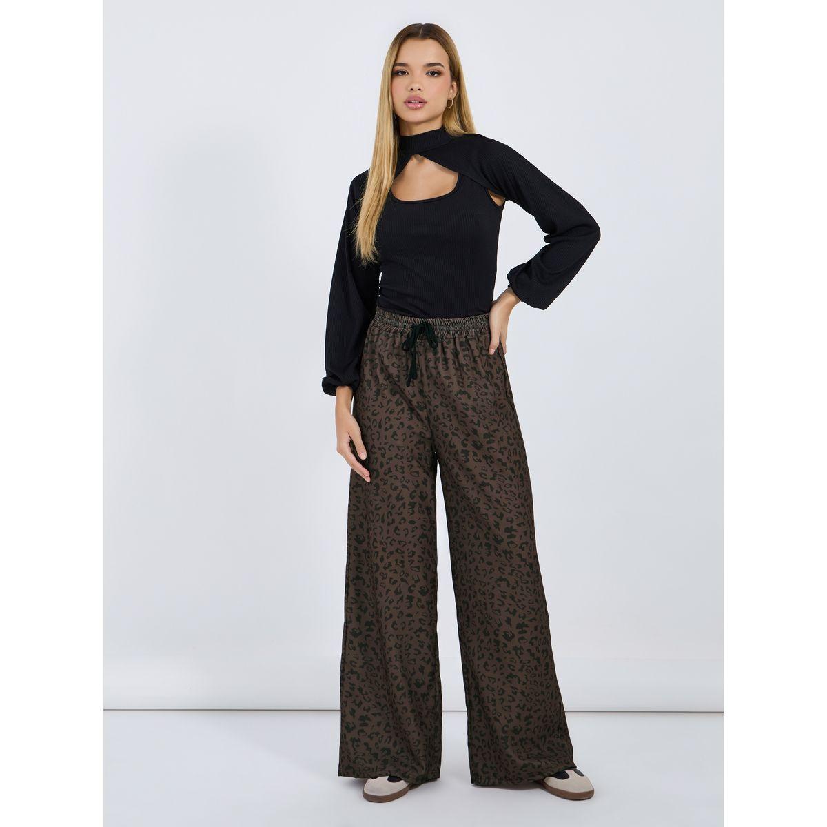 Animal Print Relaxed Fit Pants-women-clothing-bottoms-trousers-image-1