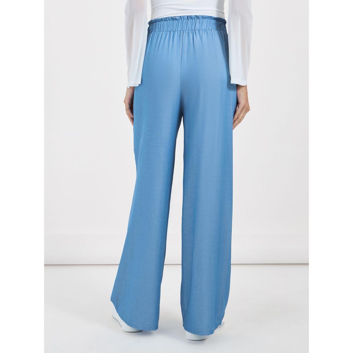 بنطال بخصر عالي بيبر باغ وأربطة-women-clothing-bottoms-trousers-image-4