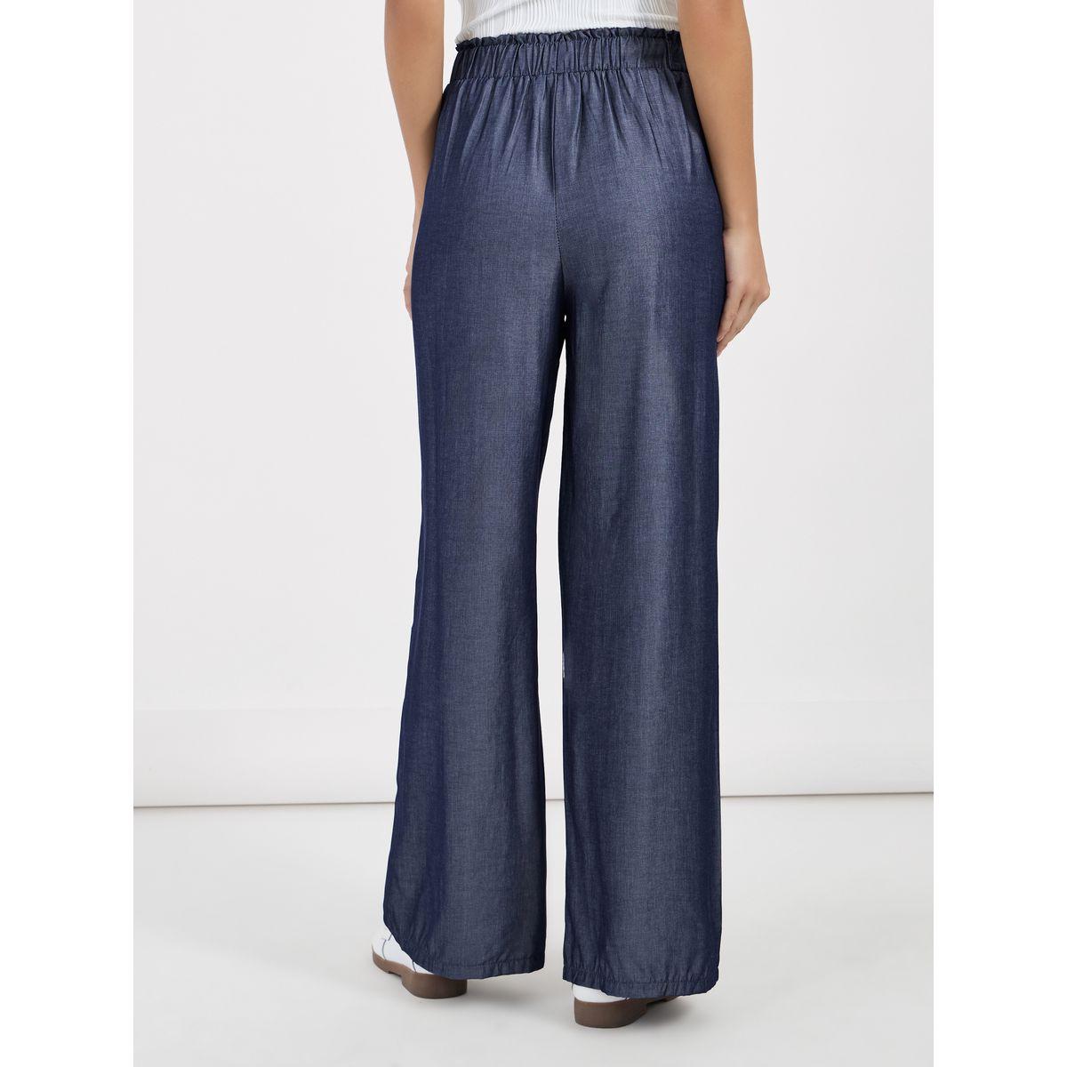 بنطال بخصر عالي بيبر باغ وأربطة-women-clothing-bottoms-trousers-image-4