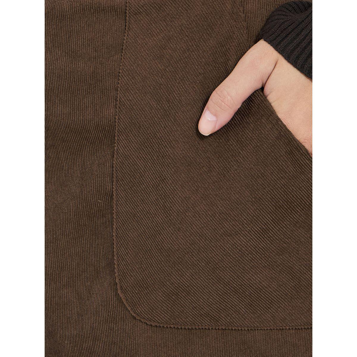 تنورة كوردروي بجيب جانبي وخصر عالي-women-clothing-bottoms-skirts-image-3