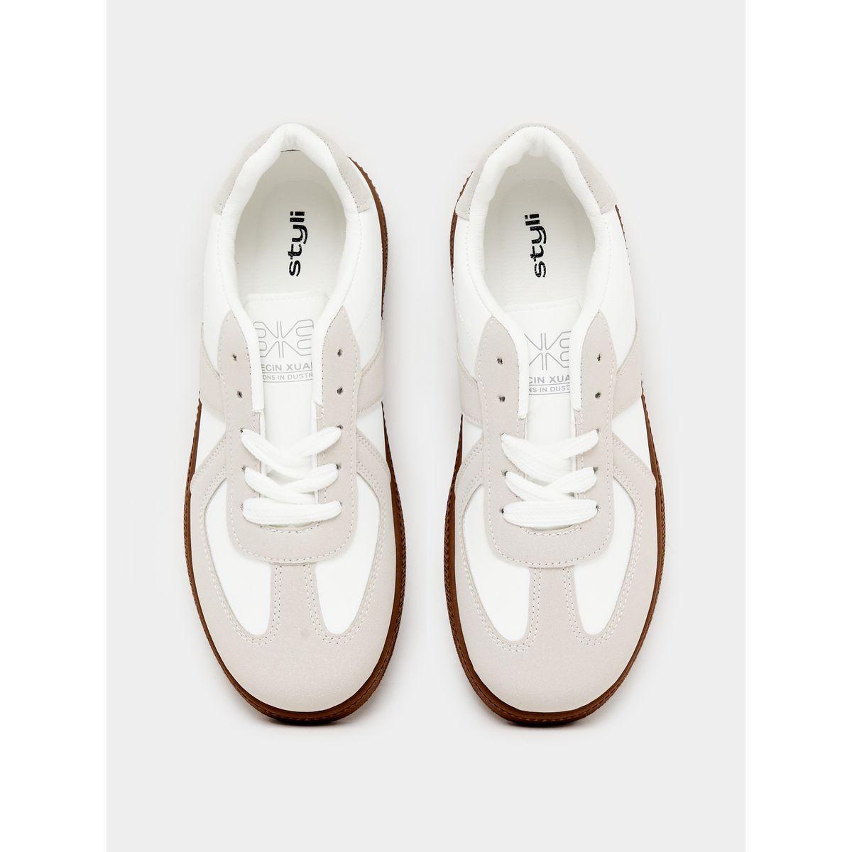 Styli Contrast Panel Gum Sole Sneakers-women-shoes-sneakers-image-4