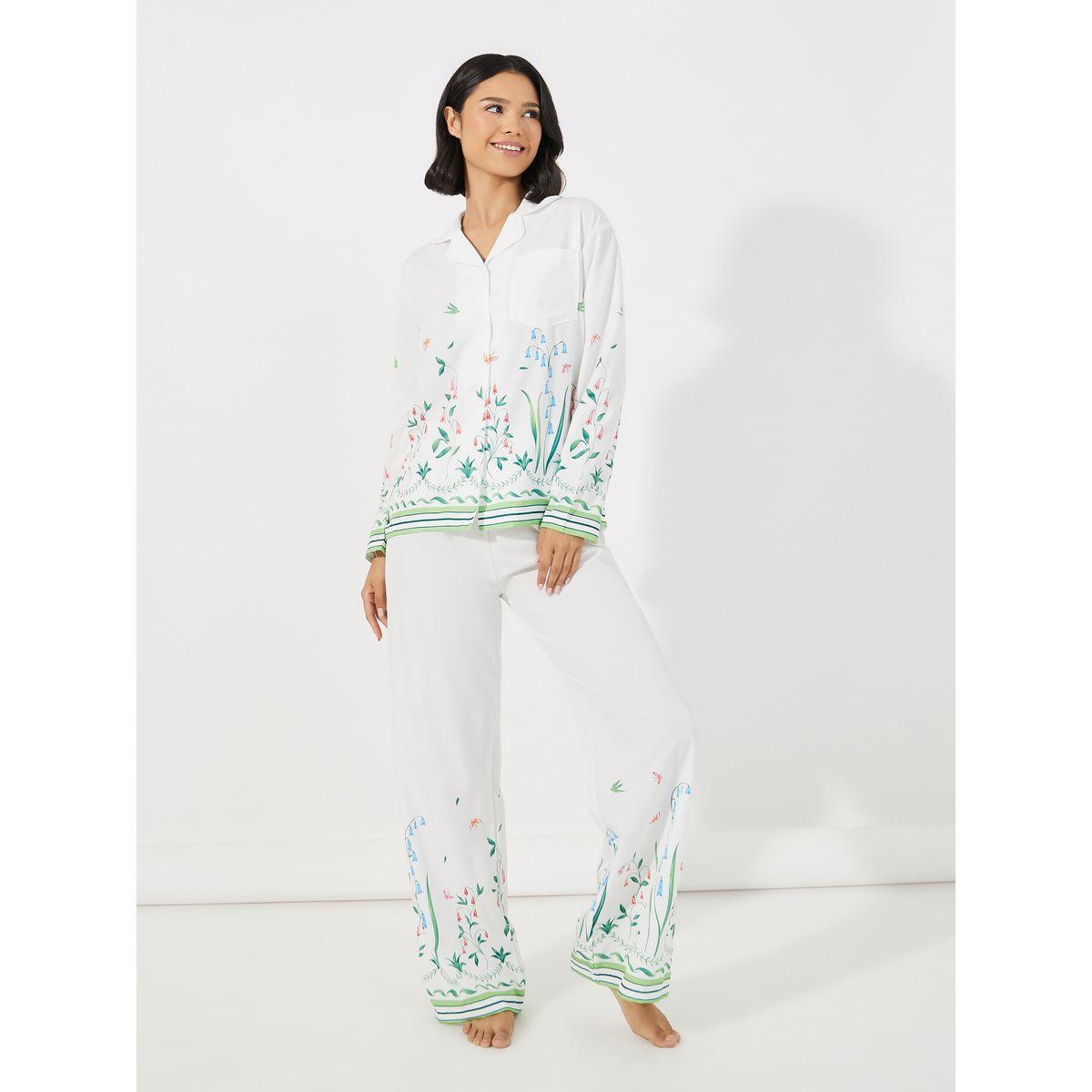 Styli Unwind Floral Print Long Sleeves Shirt & Pants Pyjama Set-women-clothing-nightwear-pyjamas-longsets-image-1