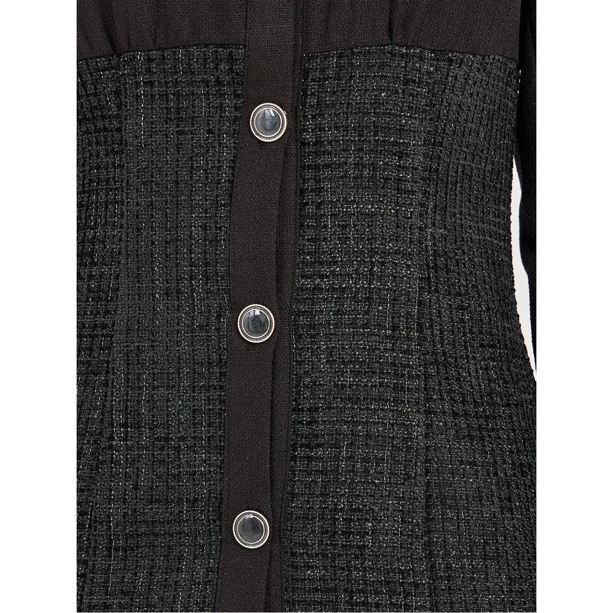 Styli Limited Tweed Sheath Midi Dress with Buttons-women-clothing-dresses-image-3